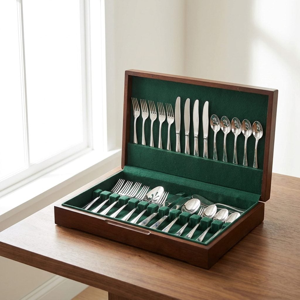 The Full Silverware Service That Lived in Its Own Wooden Box