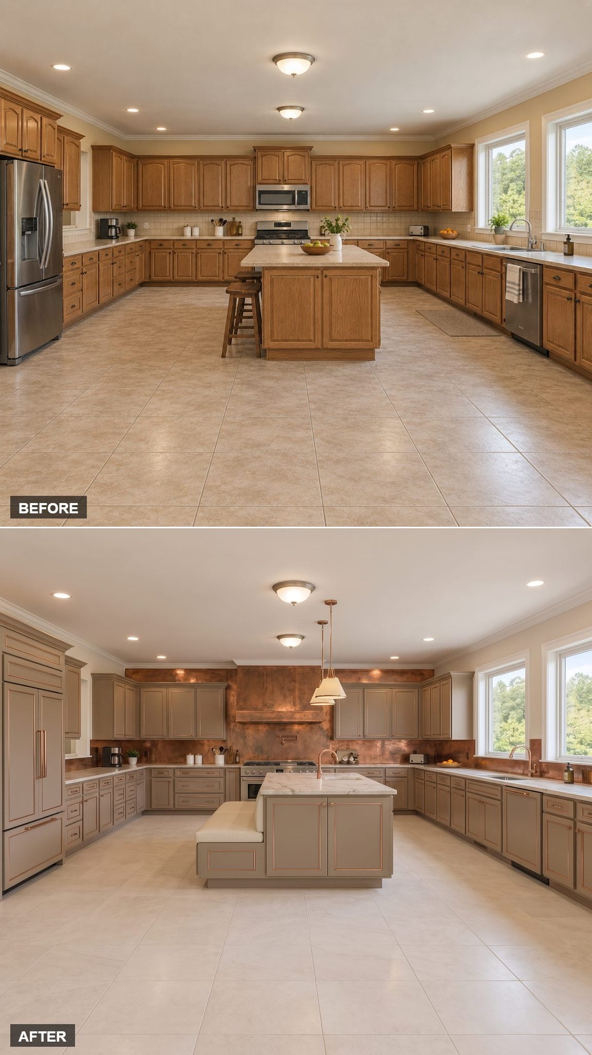 The Full-Width Copper Backsplash Moment
