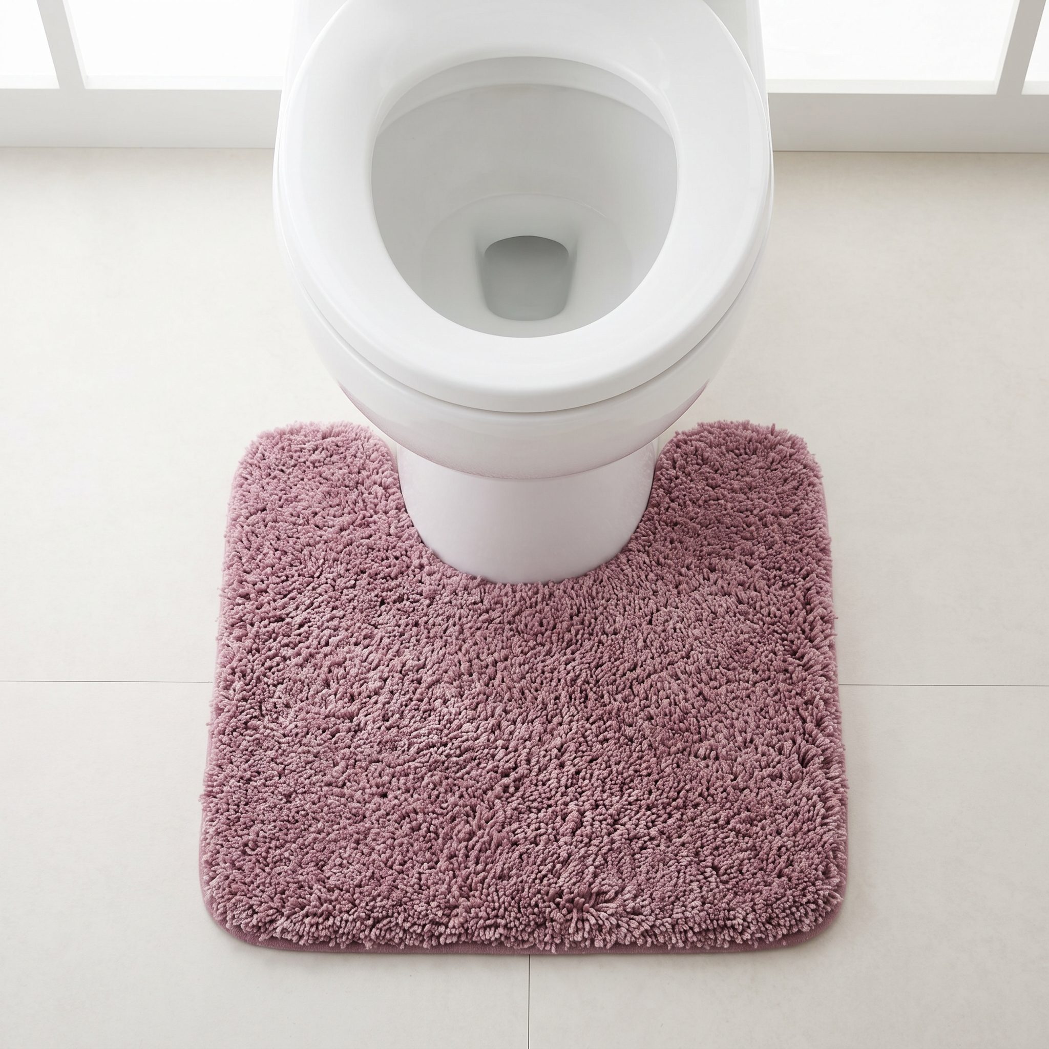 The Fuzzy Contoured Rug Wrapped Around the Toilet