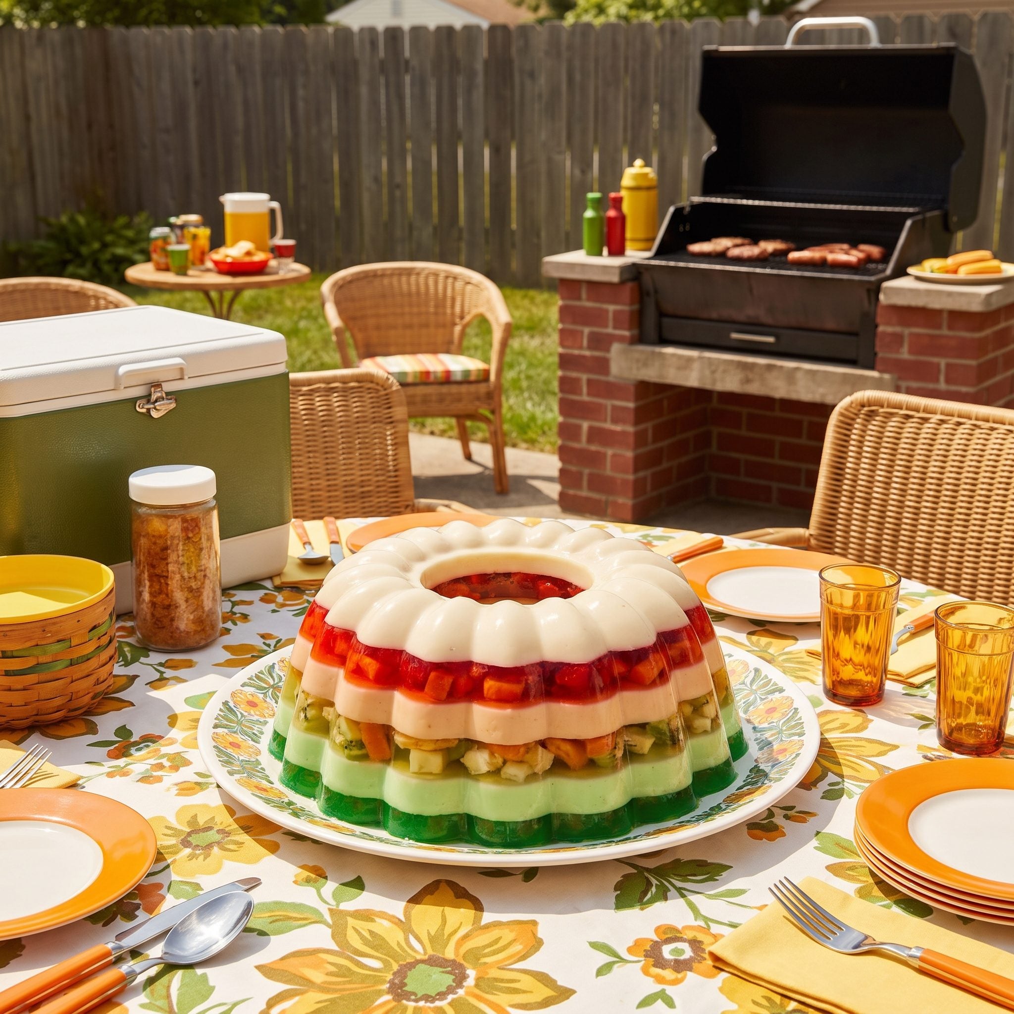 1970s gelatin salad molded into a ring