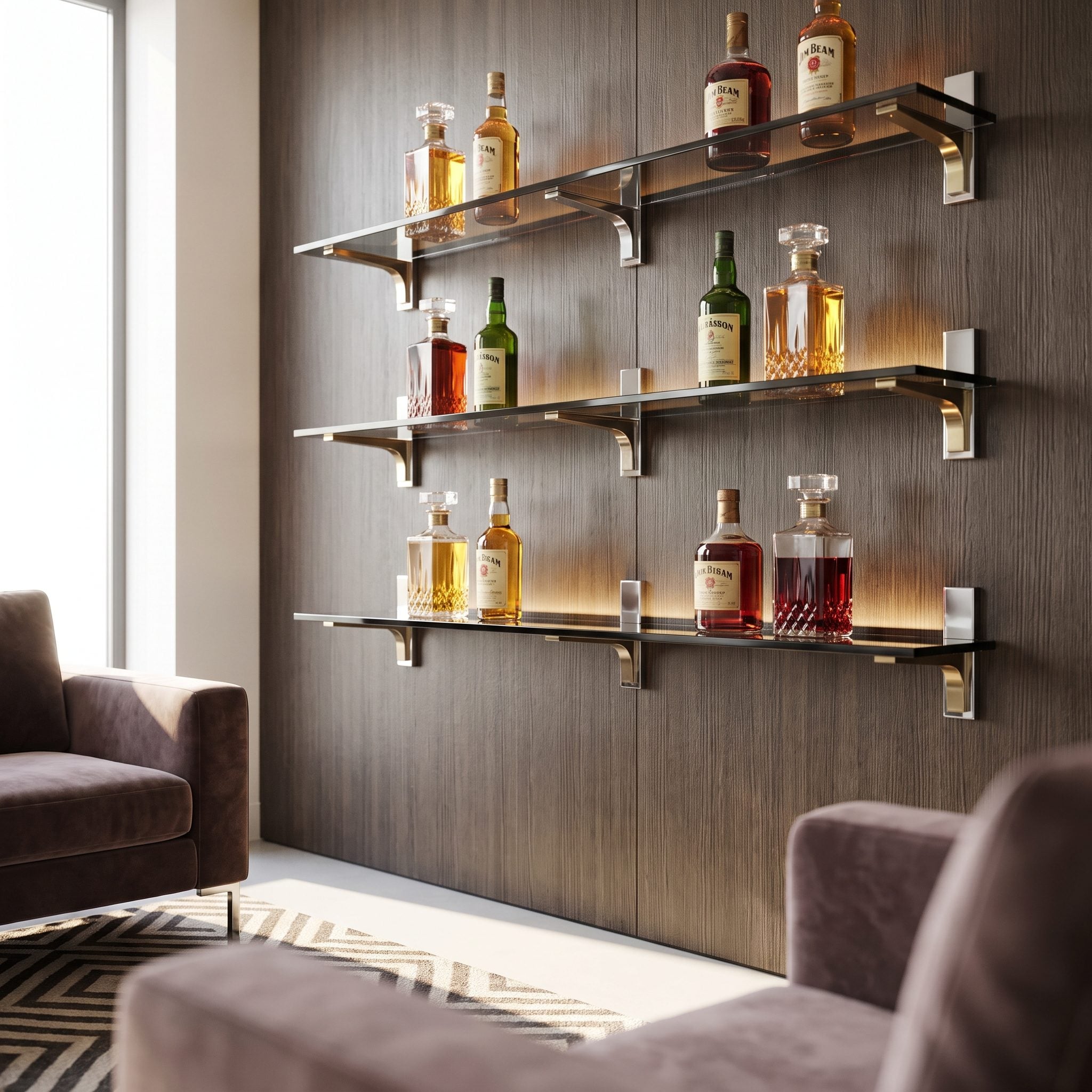 The Glass Shelves Used to Display Bottles and Glassware, Roughly $20 to $60 in 1973