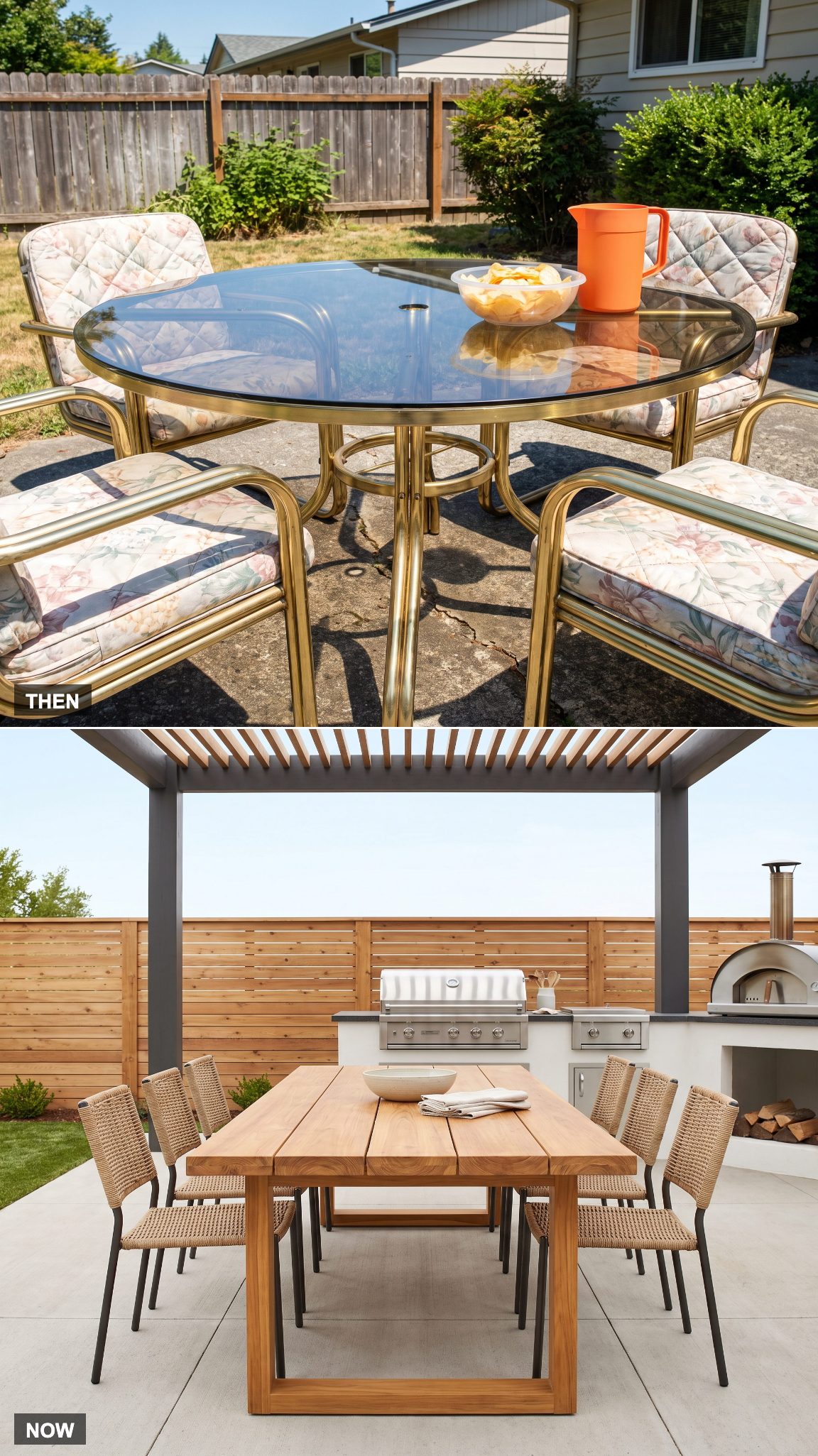 The Glass-Top Table to Solid Teak, Metal, or Stone