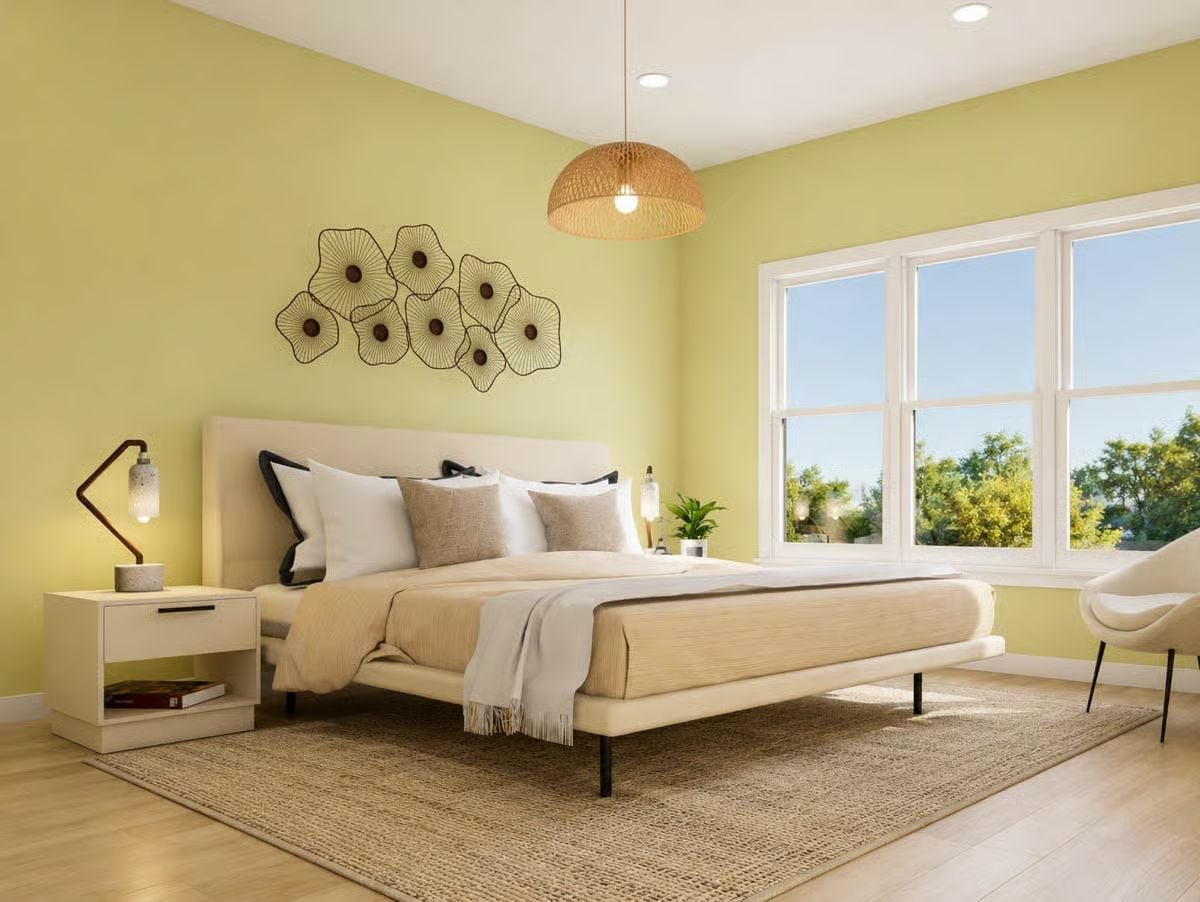 Chartreuse Walls and a Woven Pendant That Actually Belong Together