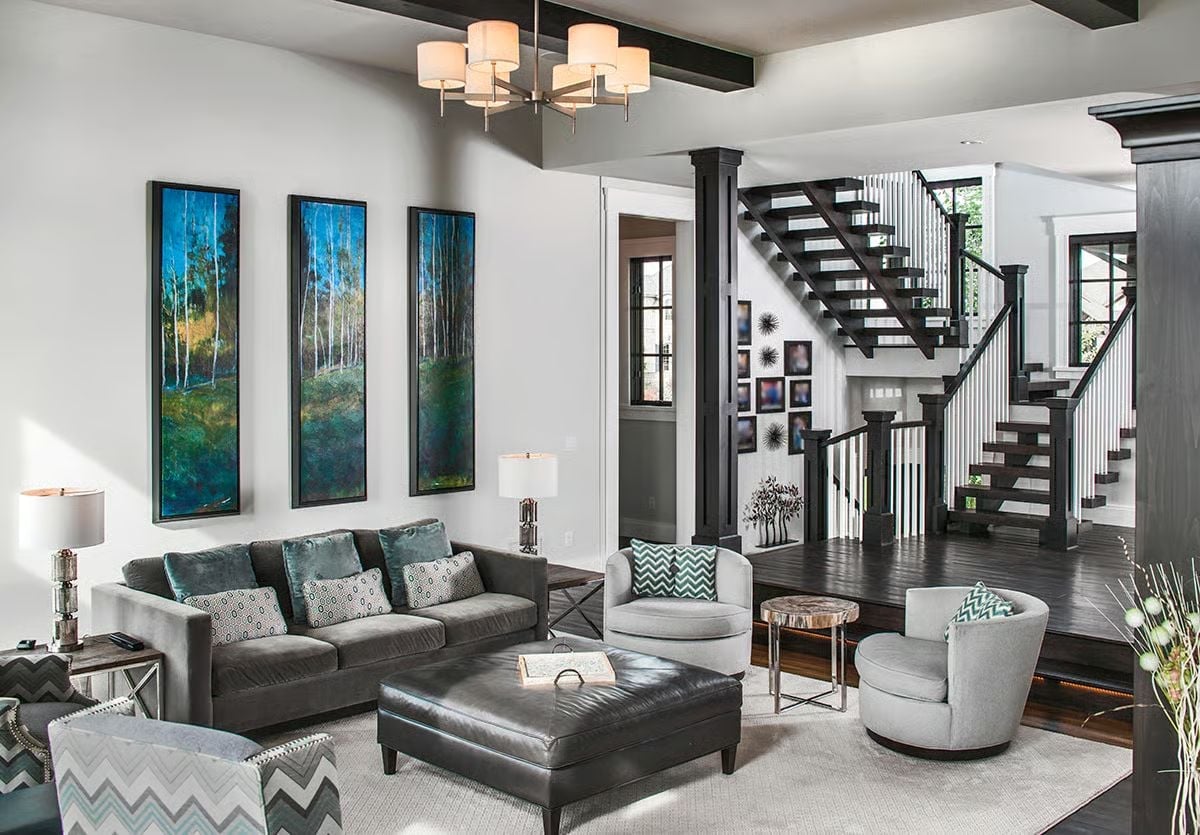 Dark Beams, Velvet Cushions, and Three Paintings That Own the Room