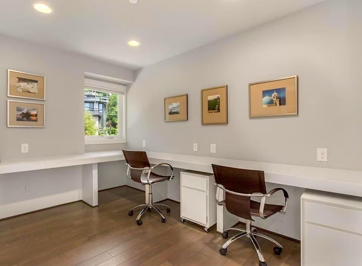 Built-In L-Desk, Two Chairs, and Zero Excuses Not to Work From Home