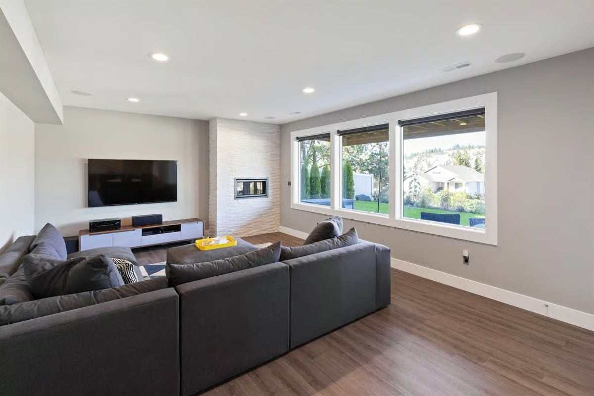 Recessed Lighting, a Corner Fireplace, and Zero Wasted Square Feet