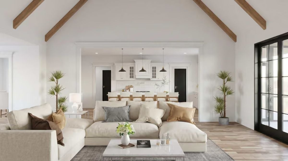 Vaulted Ceilings and a Kitchen You Can See From the Sofa