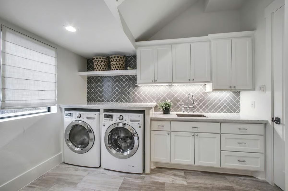 Arabesque Tile, Under-Cabinet Lighting, and a Laundry Room That Actually Works Hard