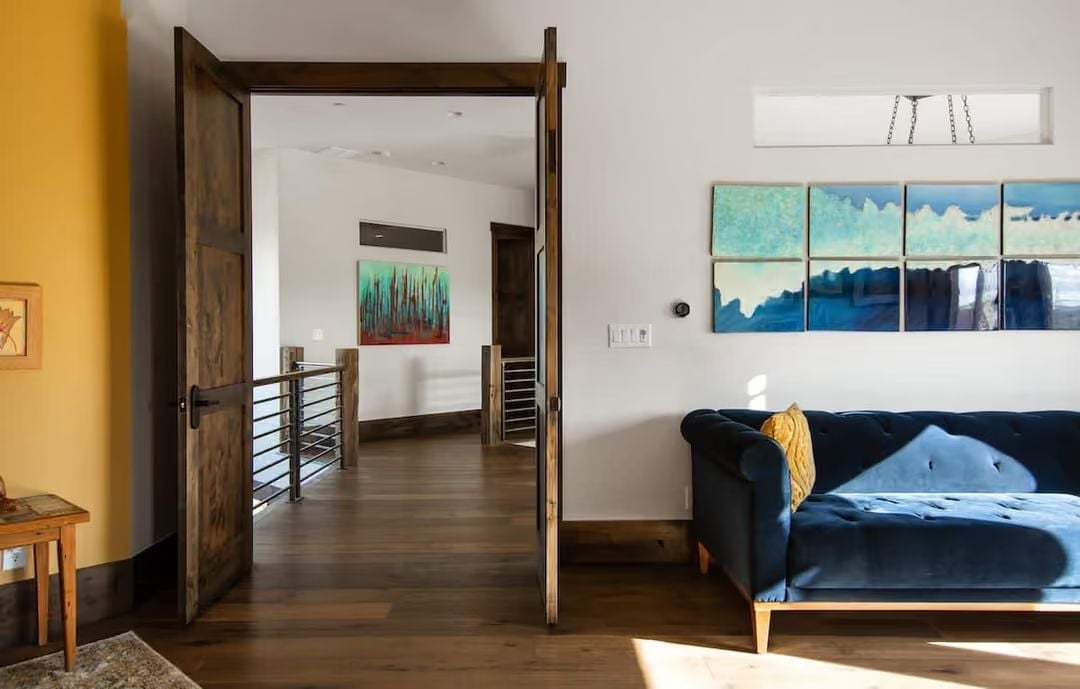 Barn Doors, Blue Velvet, and a Hallway That Makes You Want to Keep Walking