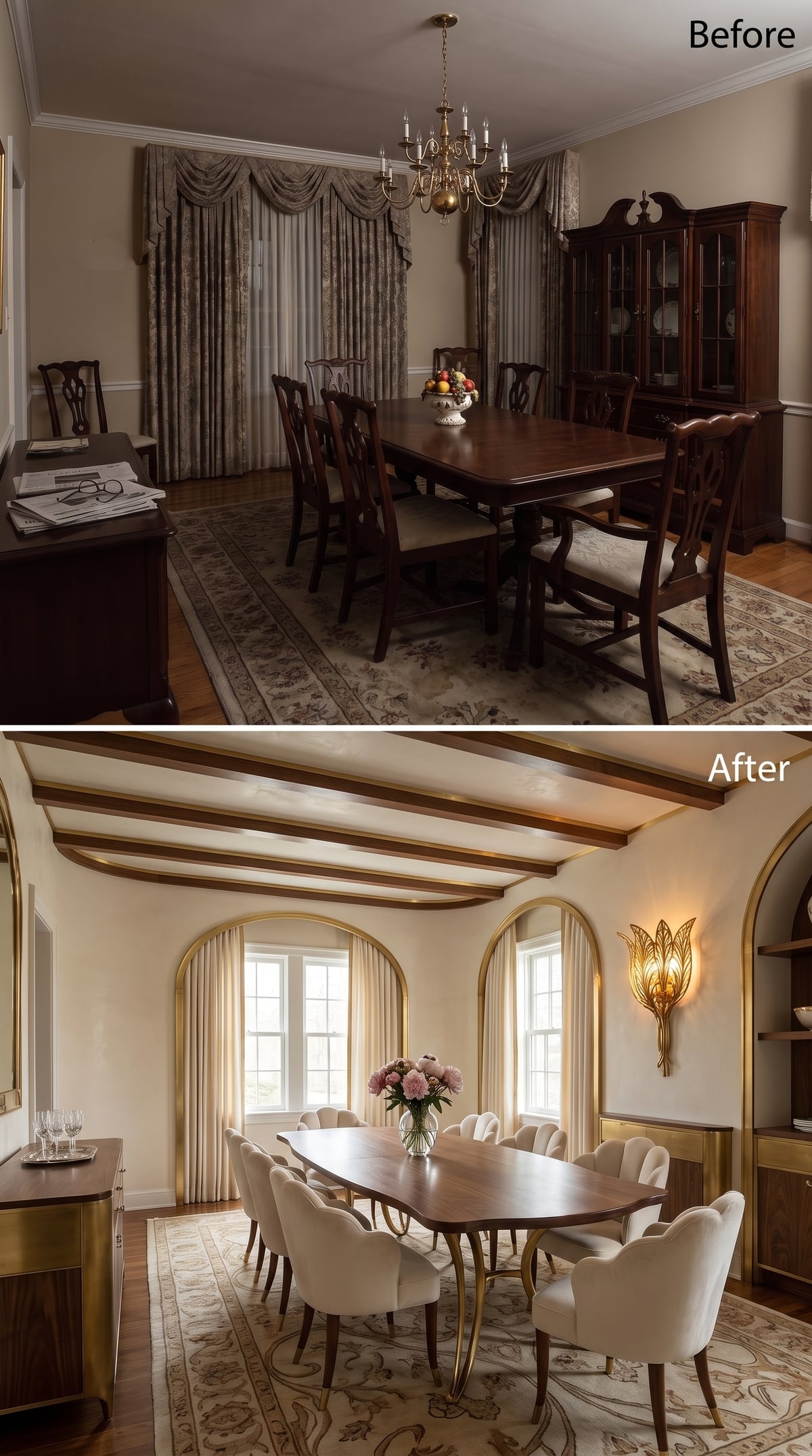 Exposed Beams, Arched Windows, and Brass Sconces That Actually Earn Their Place