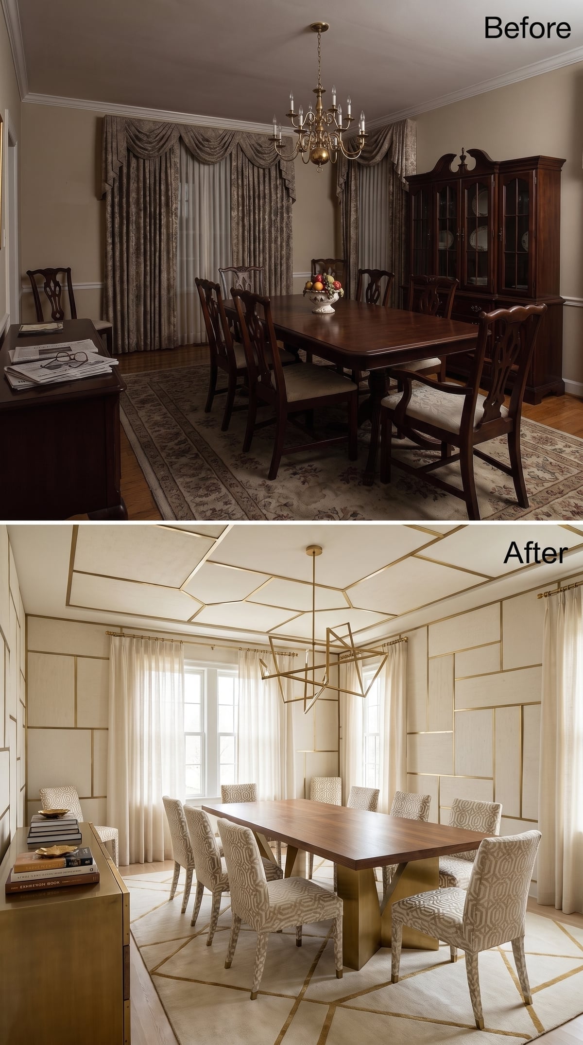 Paneled Walls, Brass Inlay, and a Ceiling That Finally Pulls Its Weight