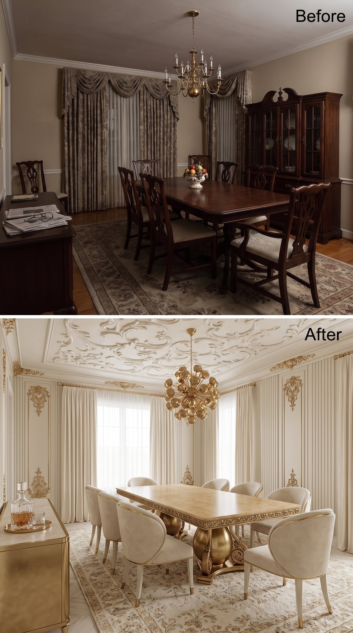 Rococo Plasterwork, Sputnik Brass, and Upholstery That Finally Belongs in the Room