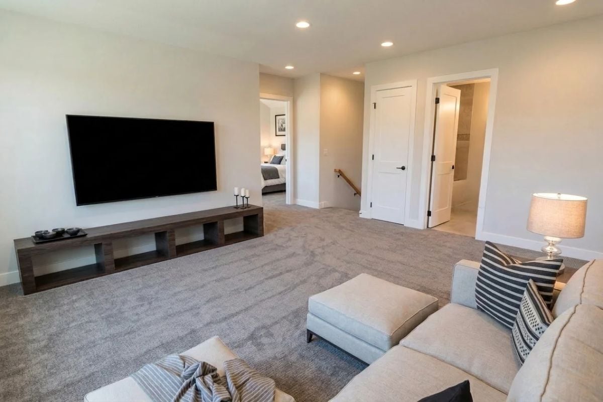 Loft Living Room Where the Kids Can Watch TV and Parents Can Pretend They're Not Home