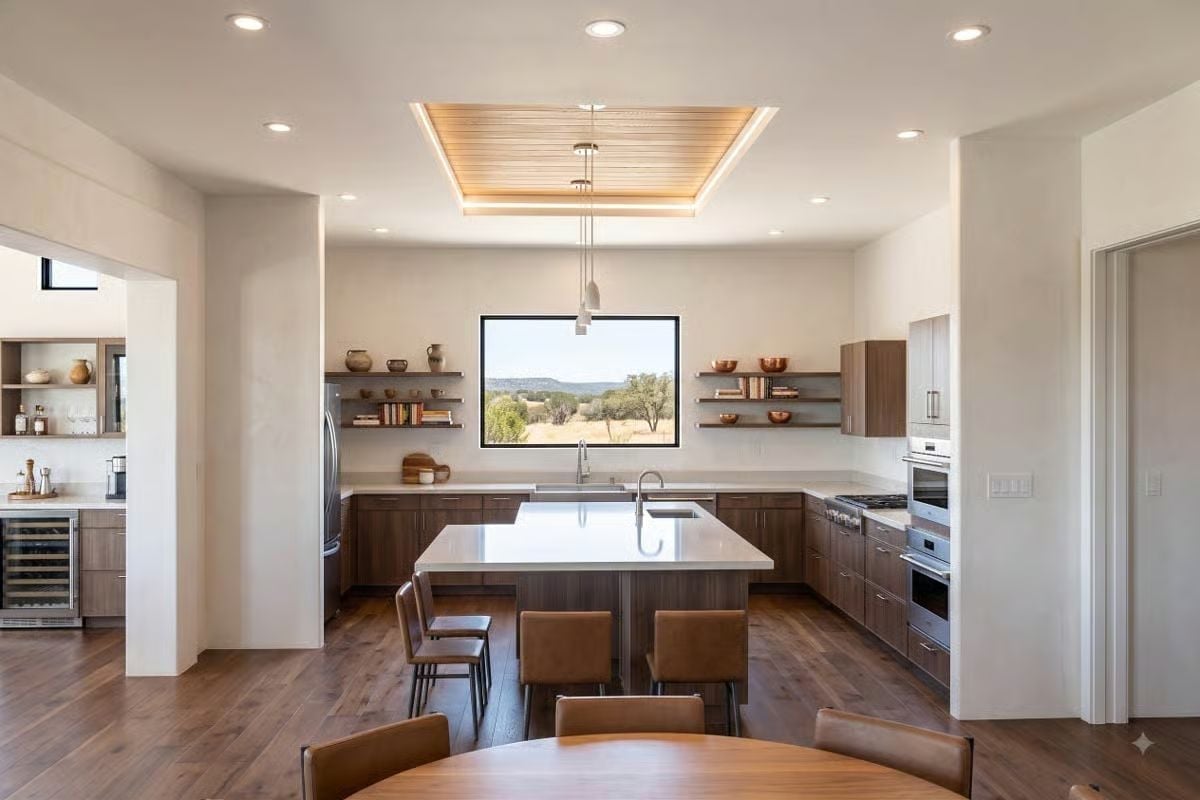 Floating Shelves, a Picture Window, and a Kitchen That Knows Where It Stands