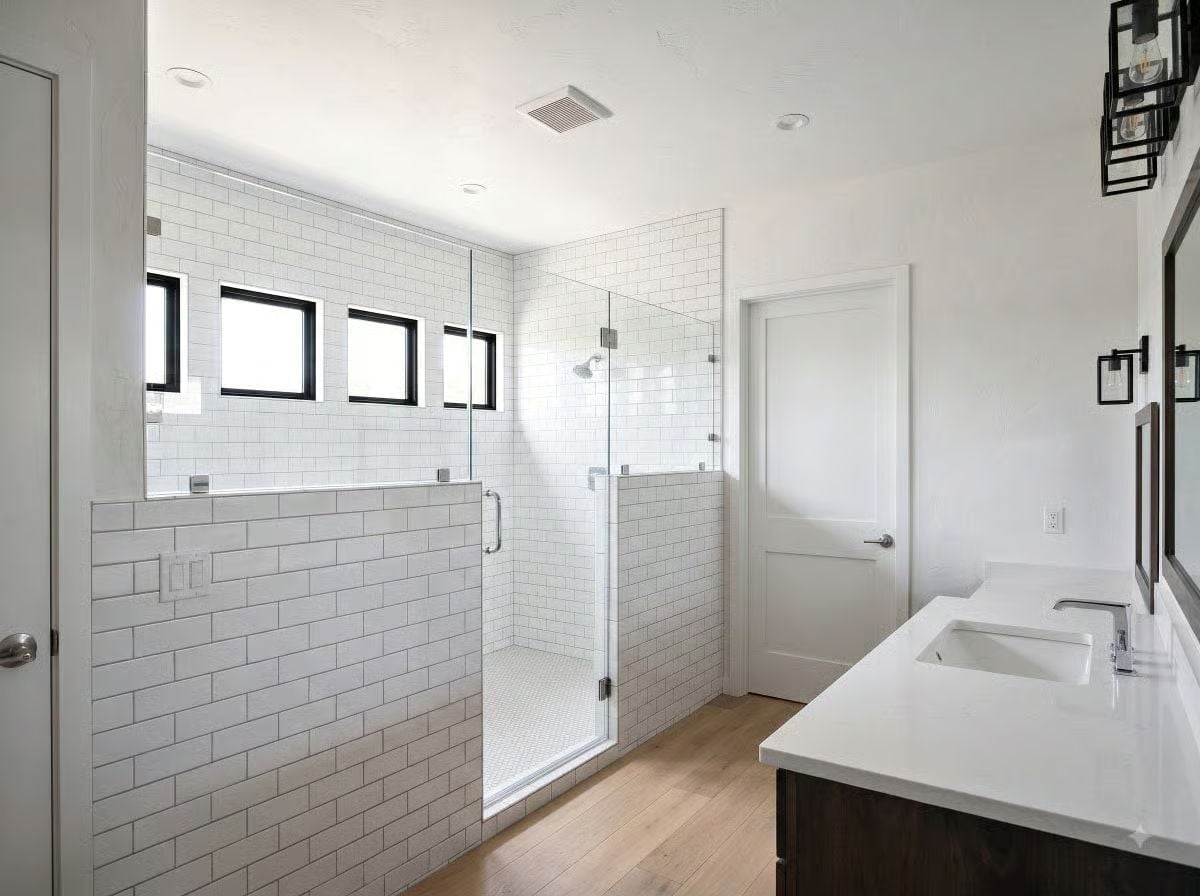 Subway Tile, Steam Glass, and a Shower Built for Two Who Don't Rush