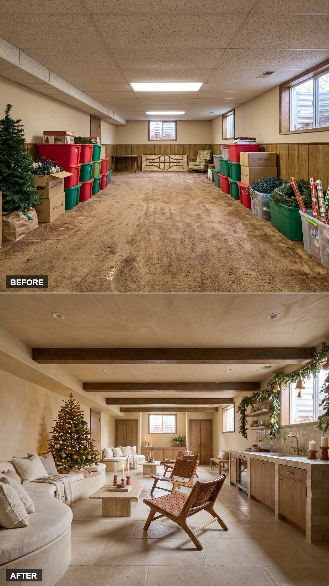 Holiday Decorations Out, Mediterranean Lounge In