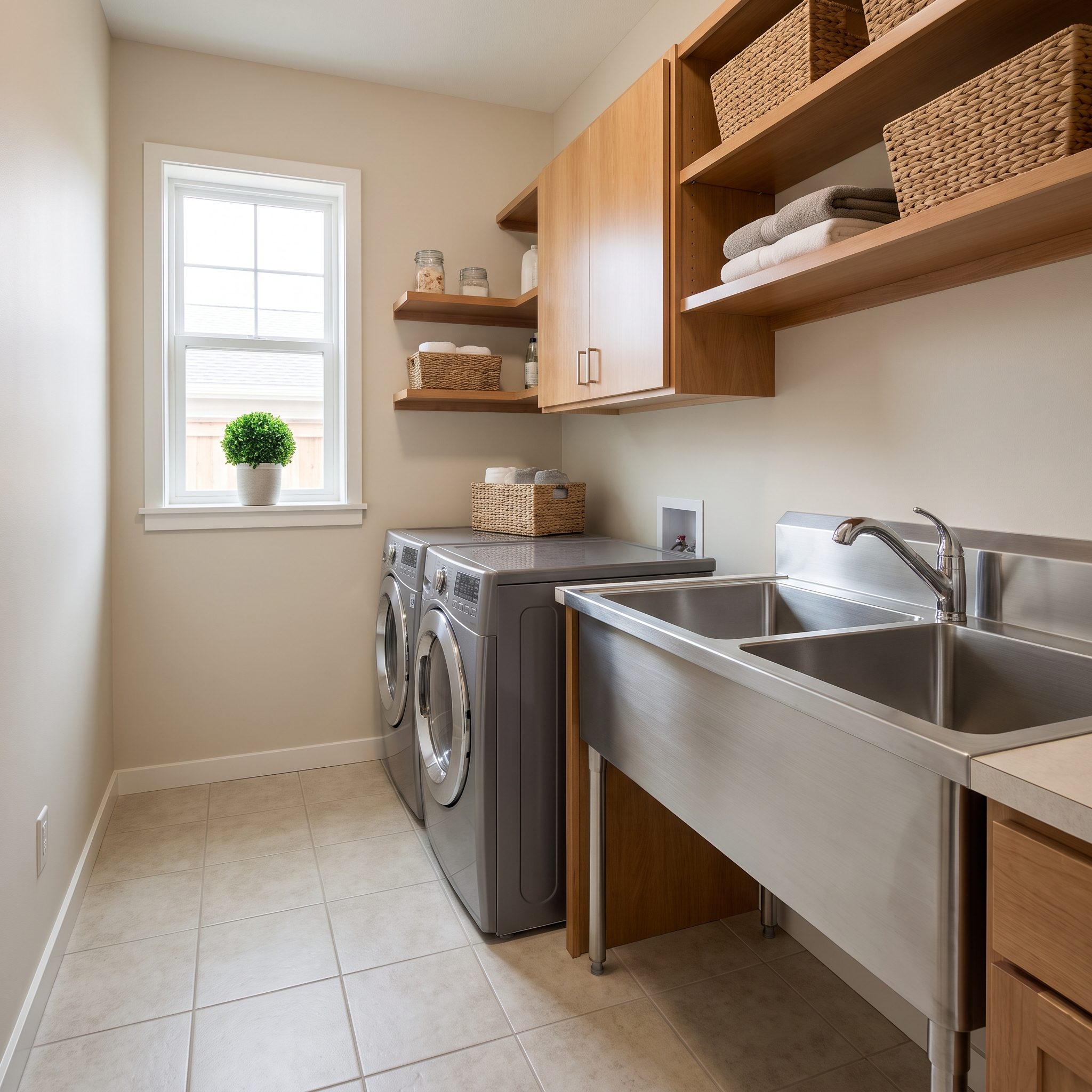 Installing an Oversized Utility Sink in a Tiny Room