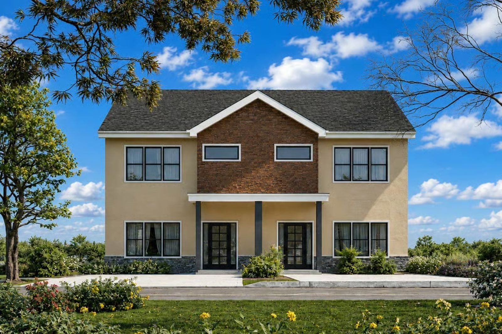 Janus Court 3-Bedroom Traditional Duplex with Open-Concept Living Designed for Families with In-Laws Who Might Be Moving In Whether You Like It or Not (Floor Plan)