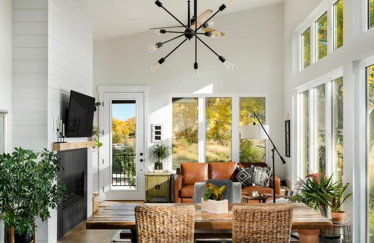 Cognac Leather and Shiplap Share a Room Without Competing