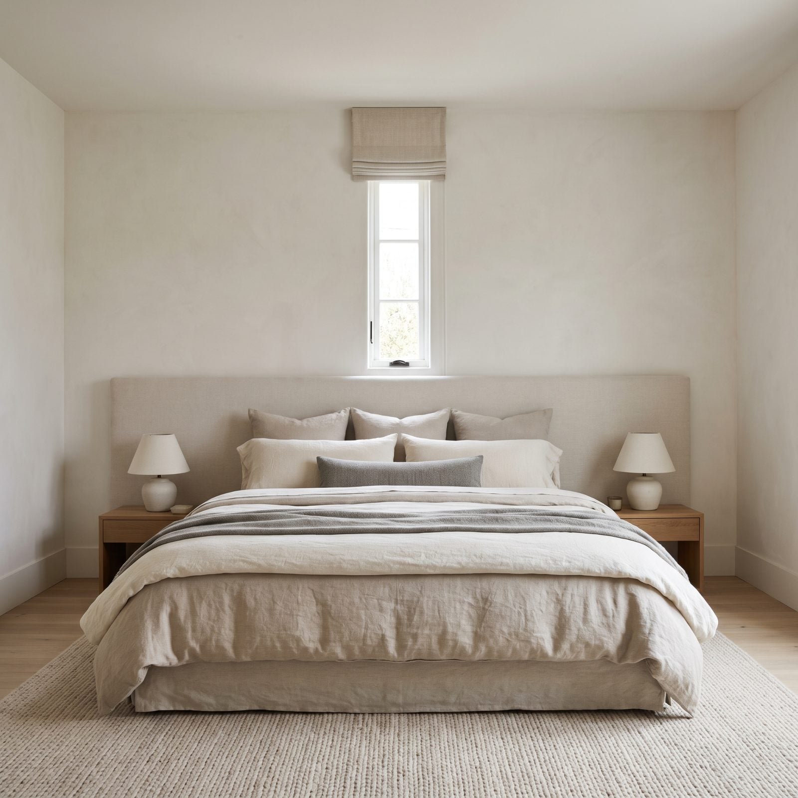 A King Bed Overwhelming a Skinny Window