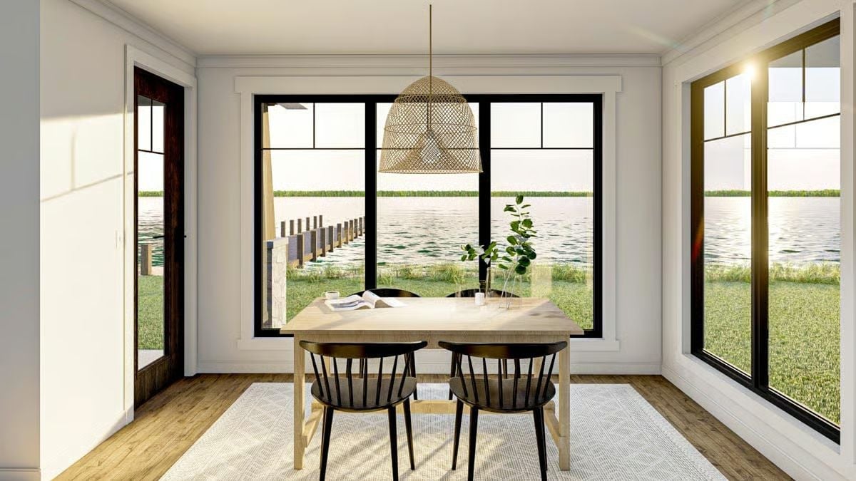 Woven Pendant, Lake Views, and a Table Built for Sunday Breakfast