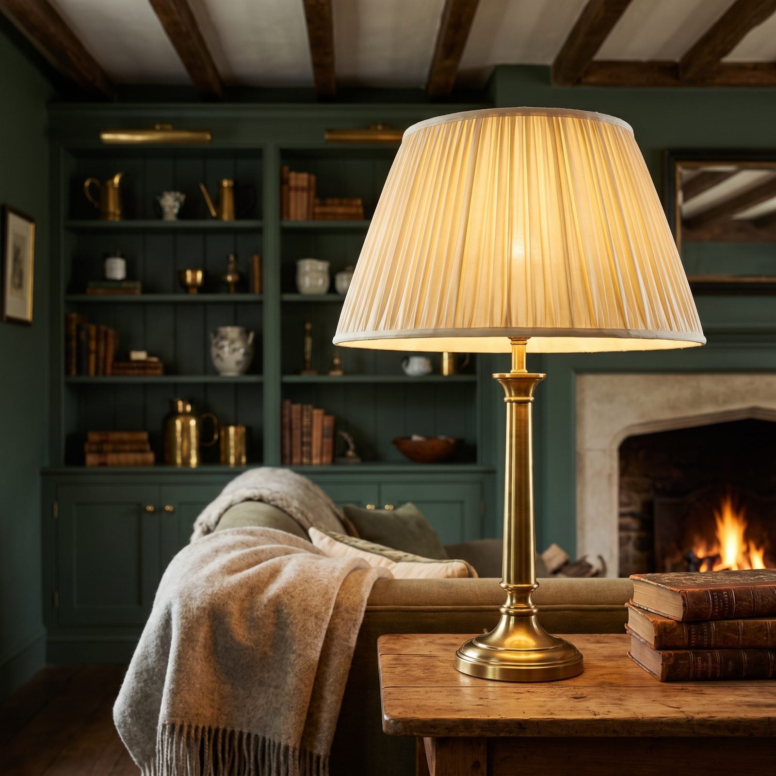 The Lampshades Are Cream, Never White, and They Glow Like Butter
