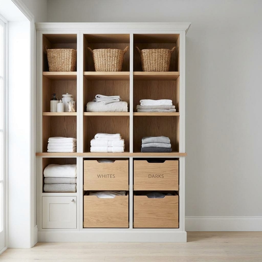The Laundry Sorting Cabinet Built Directly Into the Wall