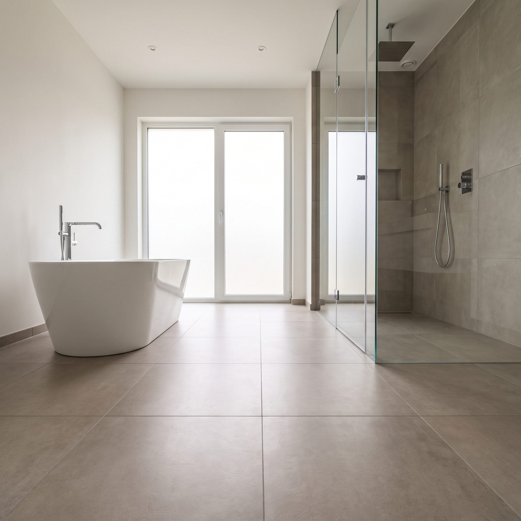 Let the Tub and Shower Share One Continuous Tile Floor