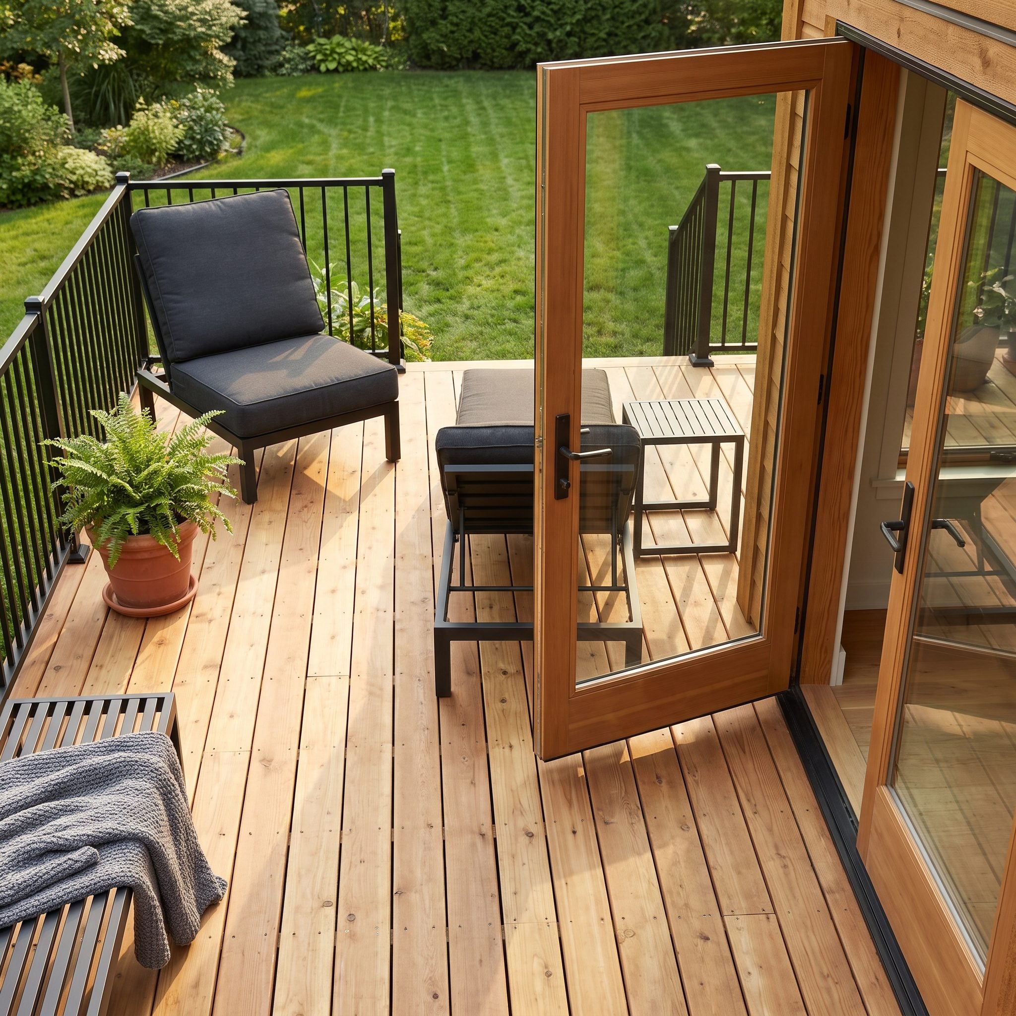 Letting Exterior Door Swing Valuable Deck Space