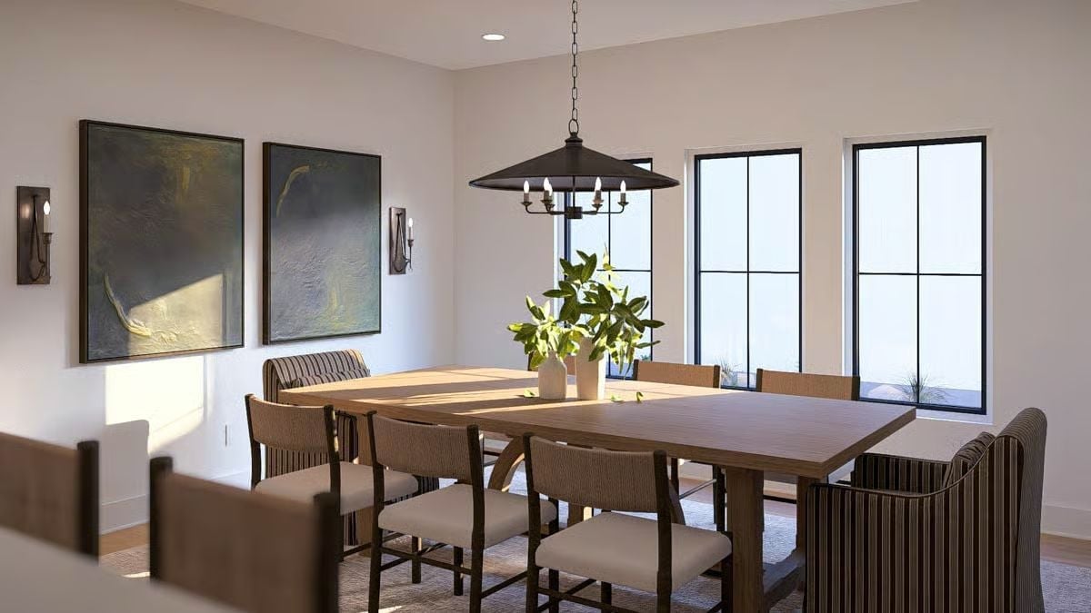 Long Table, Low Light, and a Pendant That Knows Its Place