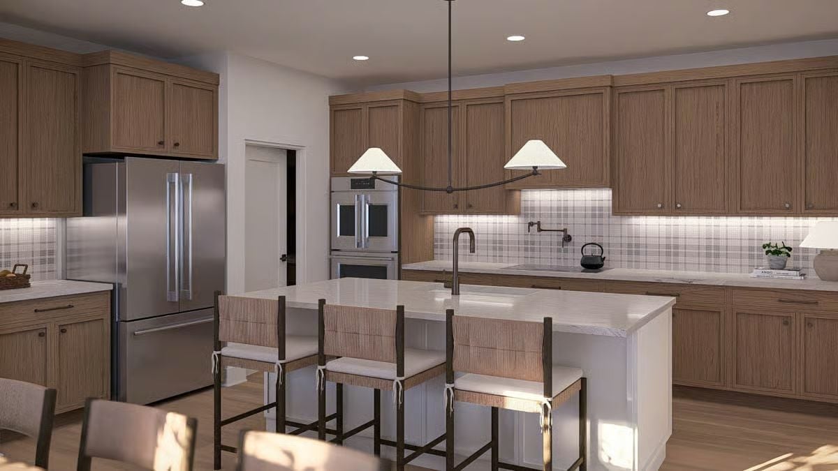 Warm Oak Cabinetry and a Pot Filler That Actually Gets Used