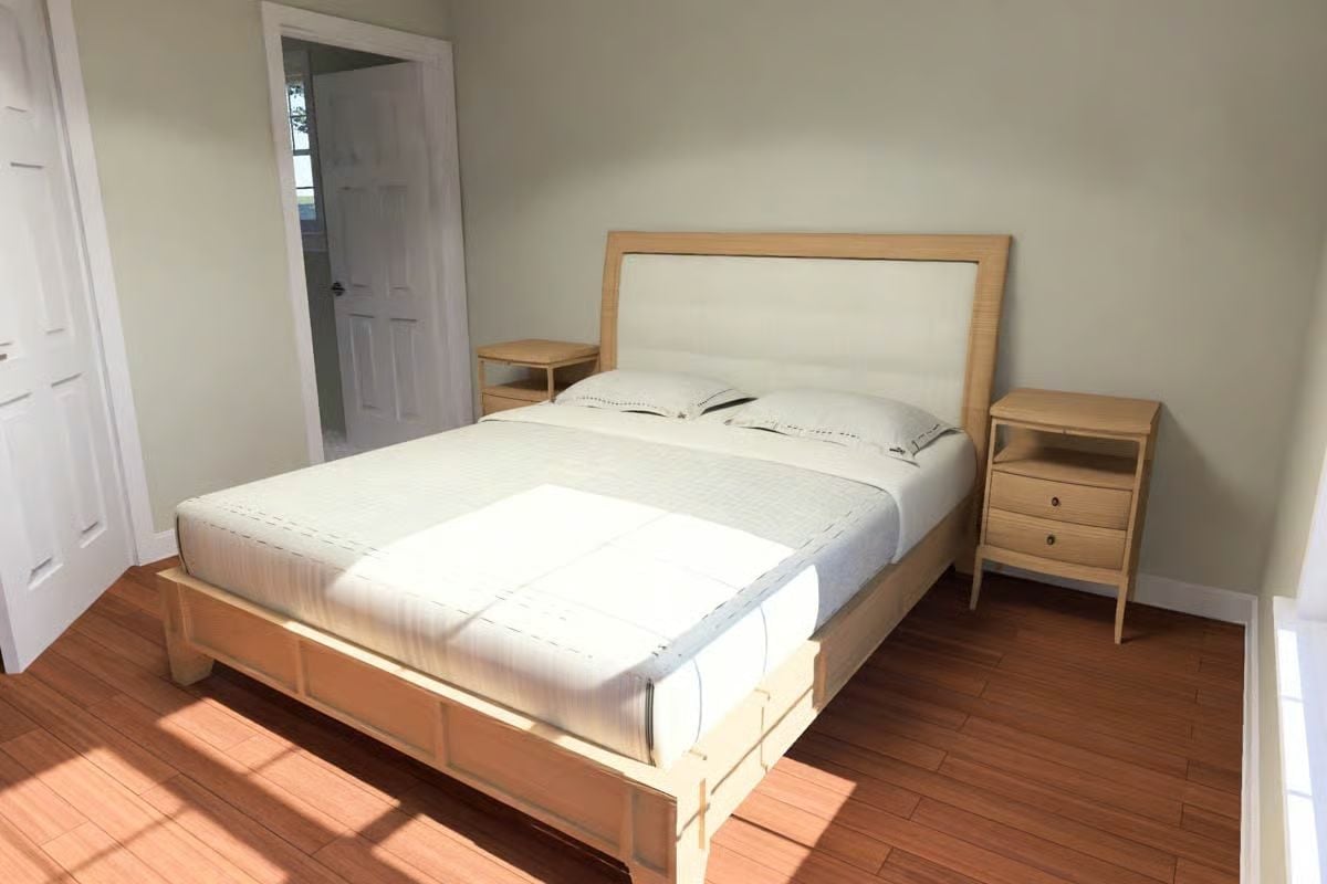 Sunlight Does Half the Decorating in This Natural Wood Bedroom