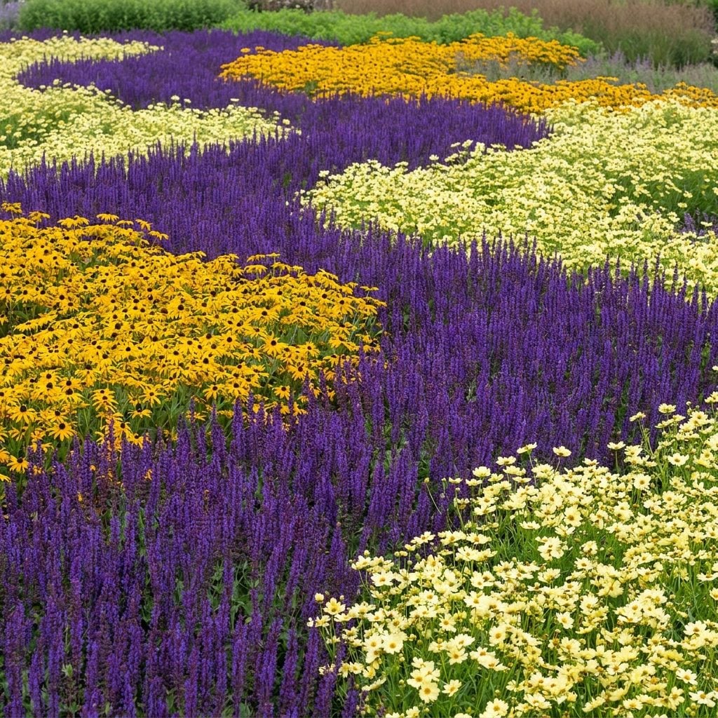 Long-Blooming Perennials Planted in Bold Repeating Drifts
