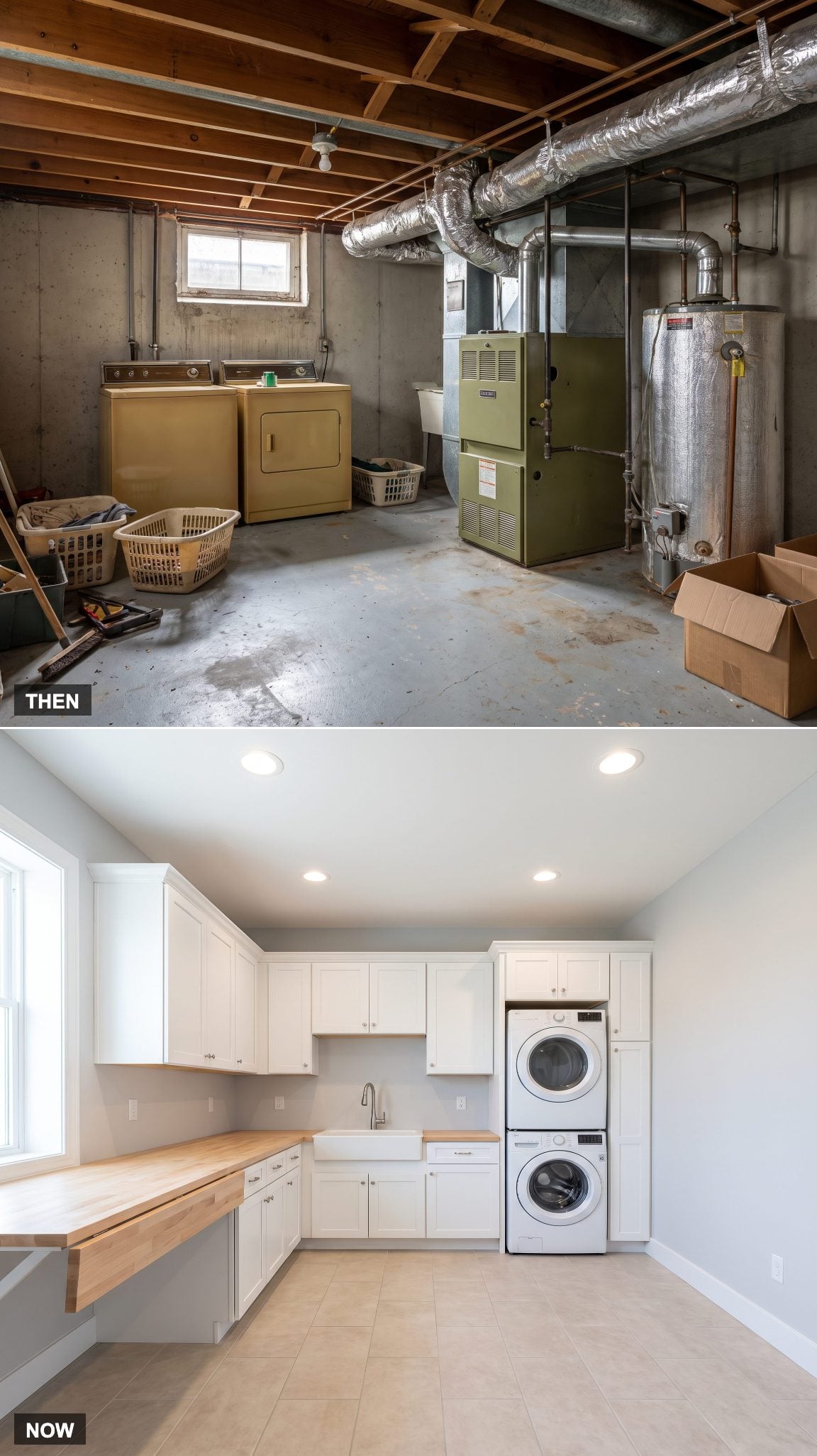Dedicated laundry room separated from household mechanical equipment