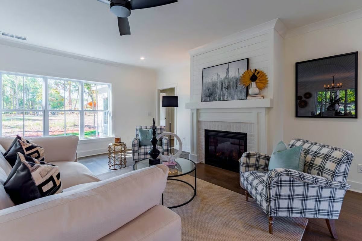 Plaid Chairs by a Fireplace Make a Strong Case for Staying Home