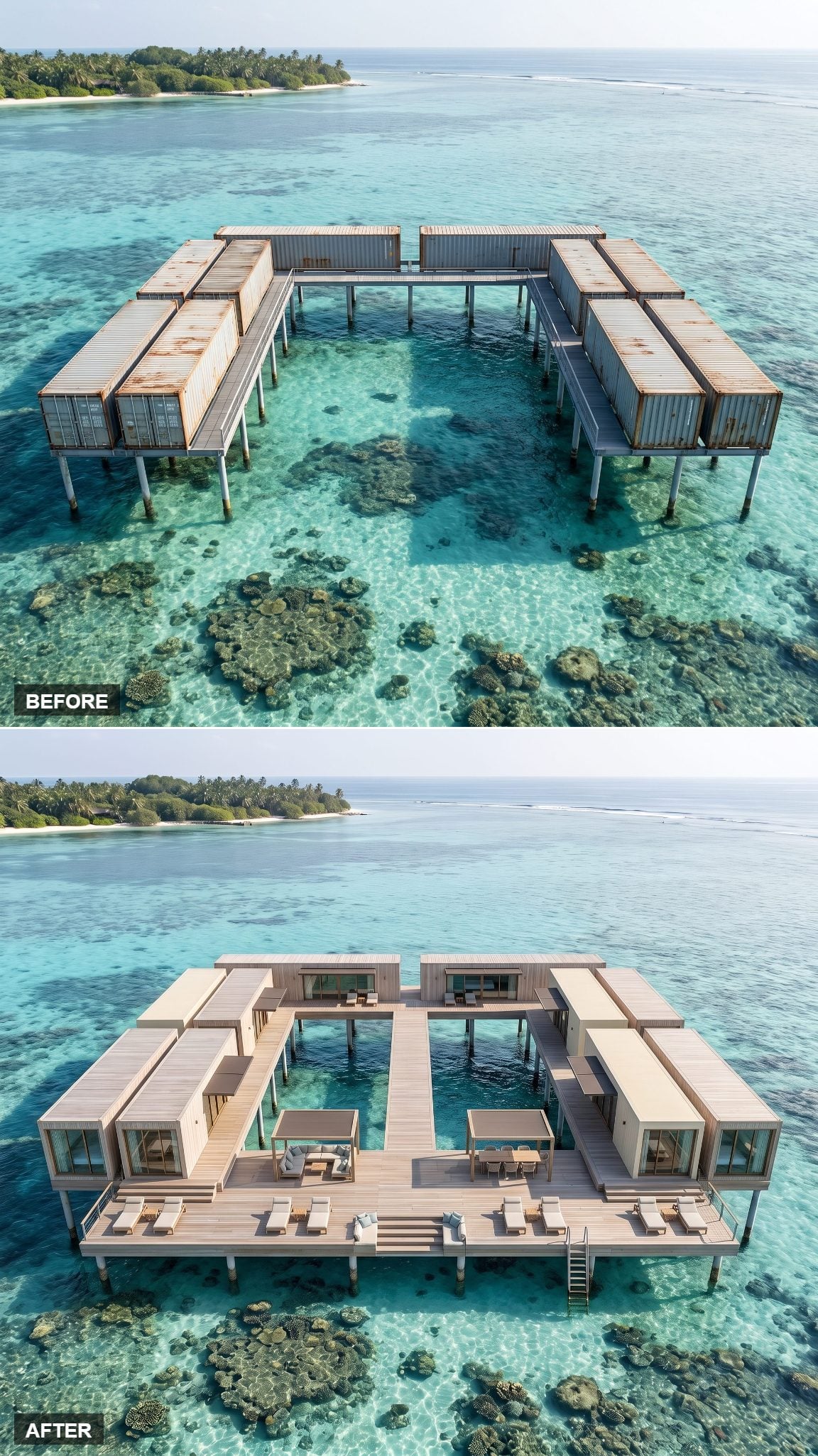 Maldivian Private Resort With Glass Floors Over Coral
