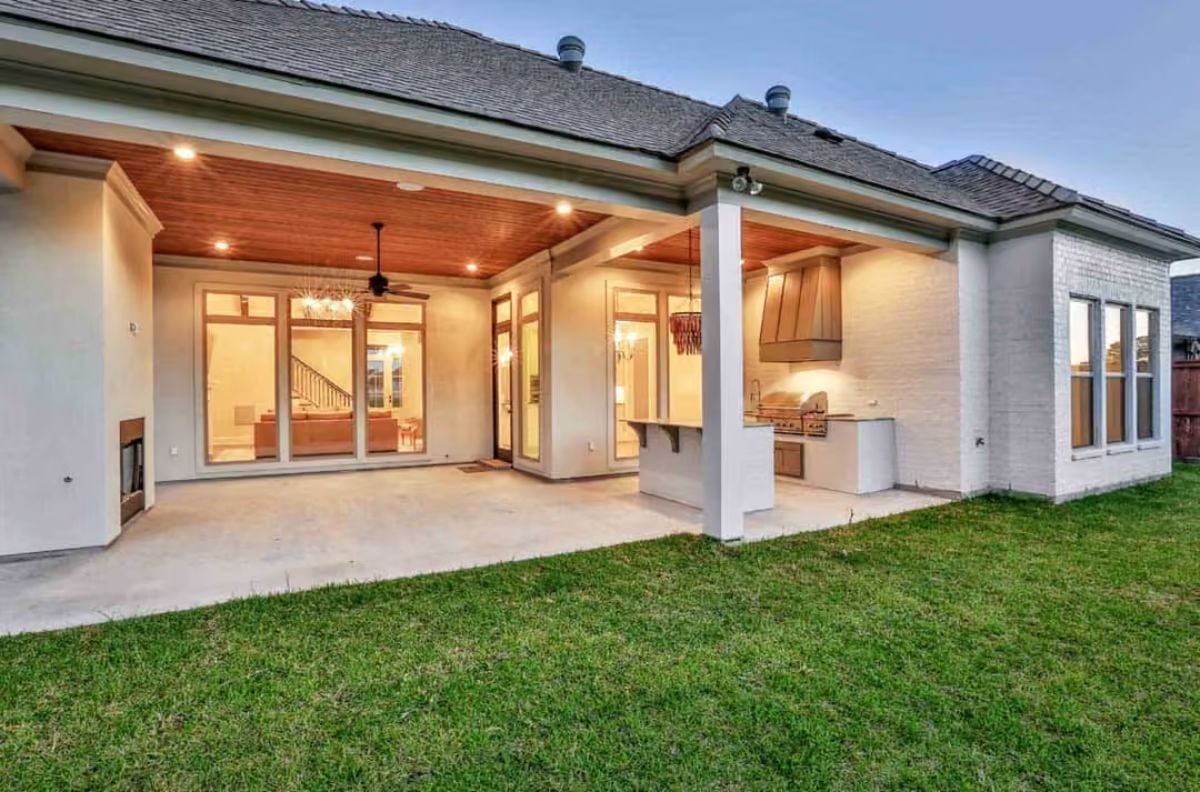 Covered Rear Porch Built for Grilling, Gathering, and Doing Nothing At All