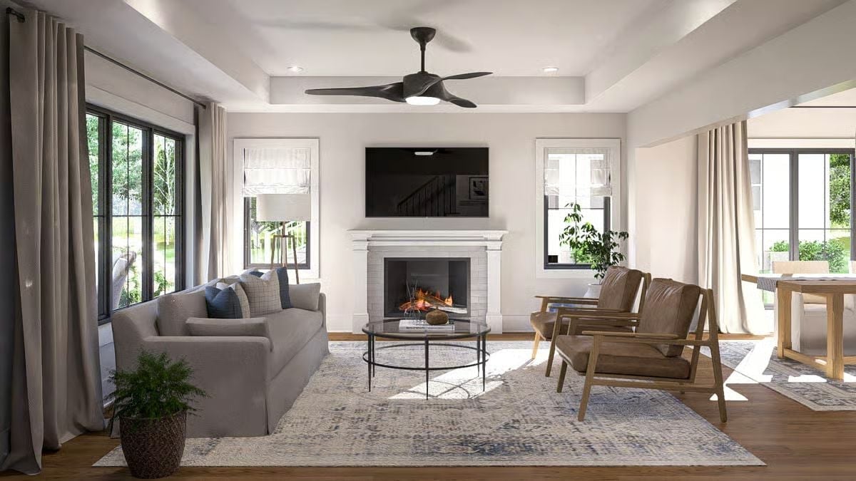 Leather Chairs, a Live Fire, and Sunlight Doing Most of the Work