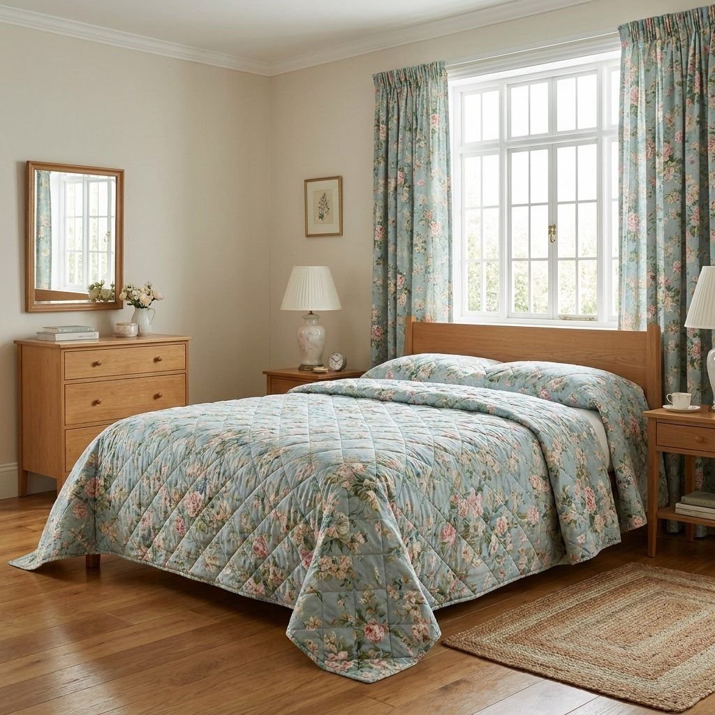 The Matching Bedspread and Curtains