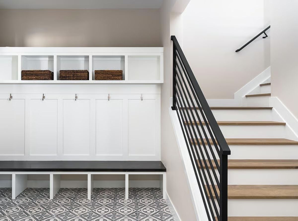 Basket Storage Up Top, Hooks Below, and a Bench That Actually Does Its Job