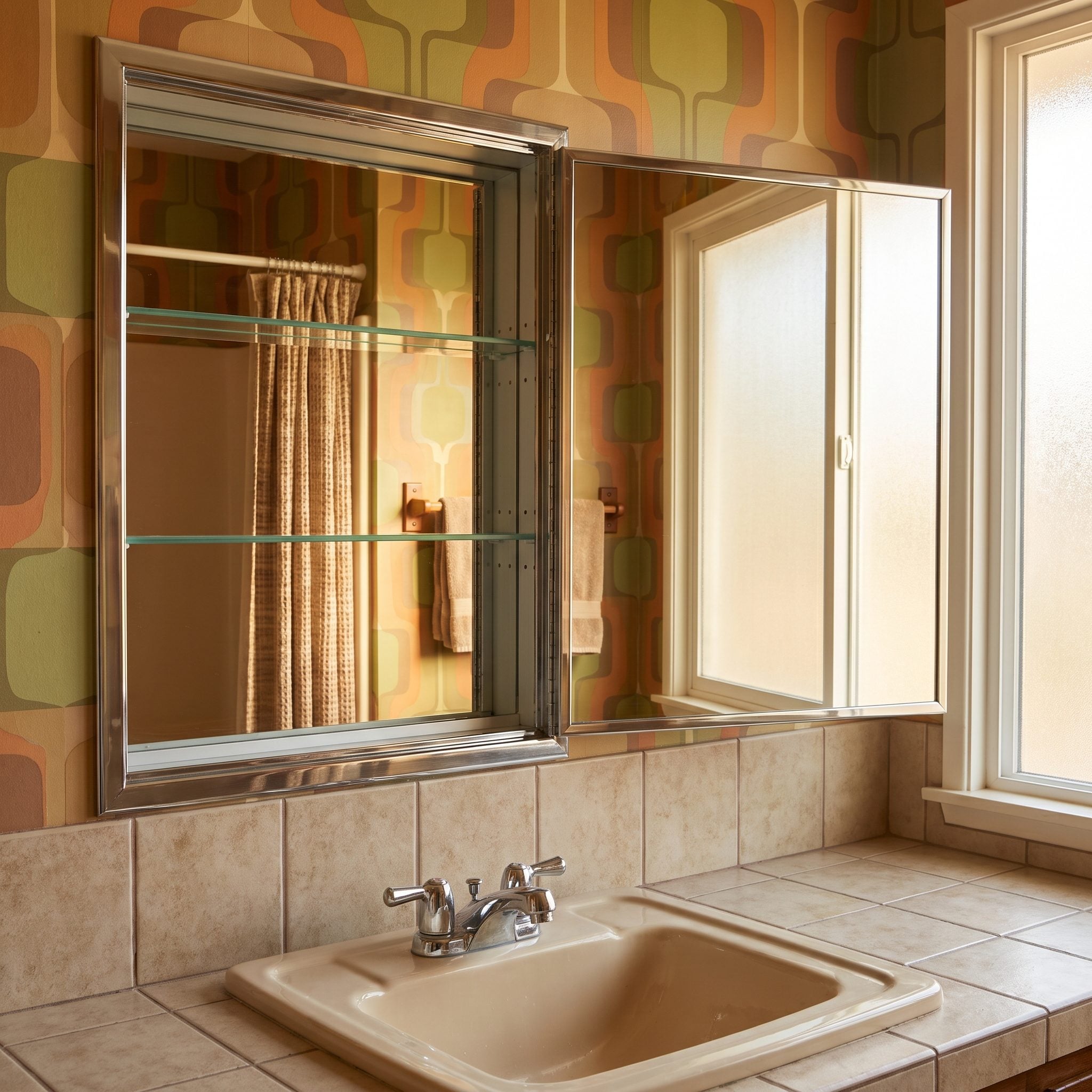 The Mirrored Medicine Cabinet Above the Sink: About $22
