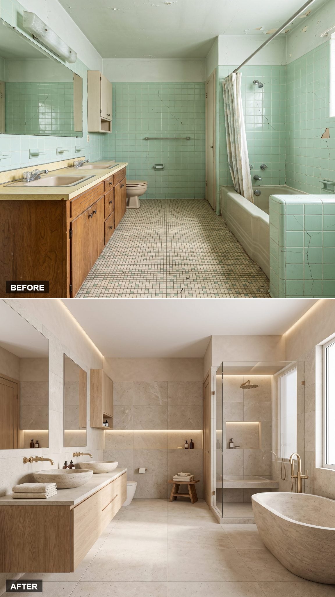 Modern-Organic Limestone With Nothing Wasted