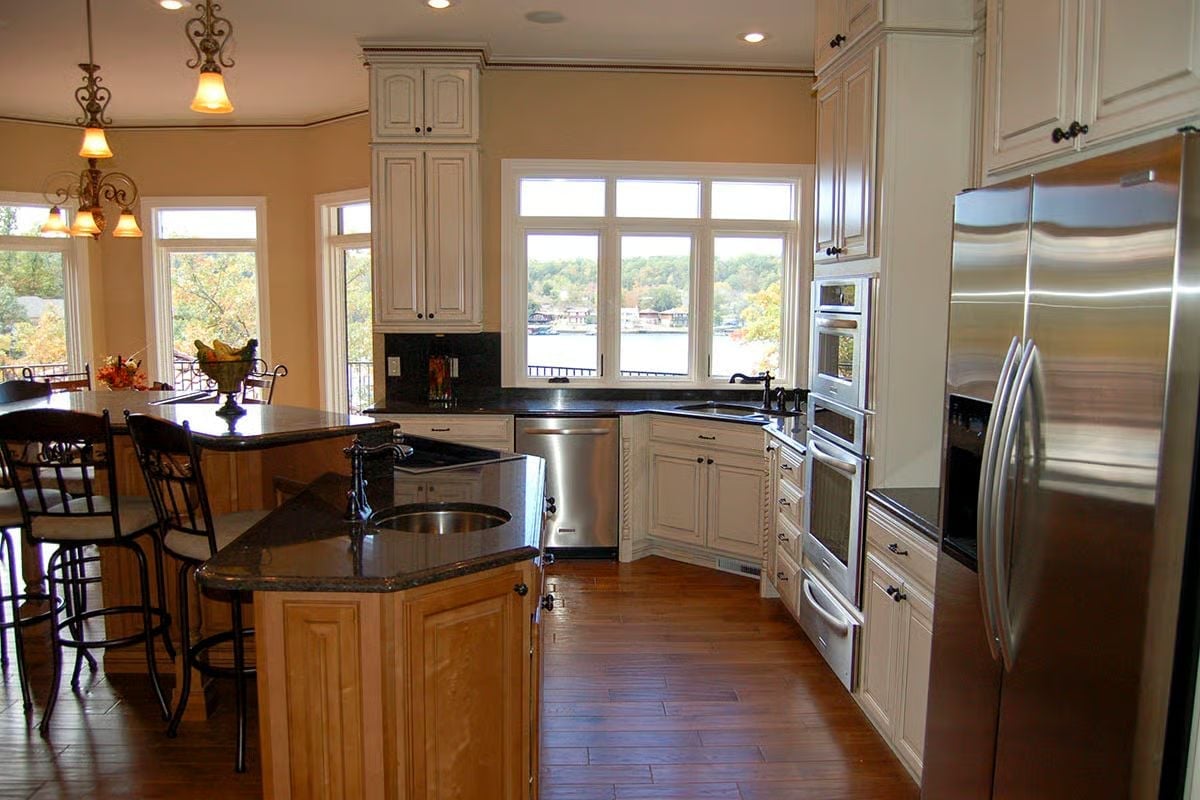 Granite Island with a Prep Sink and a Lake View Nobody Asked Permission For