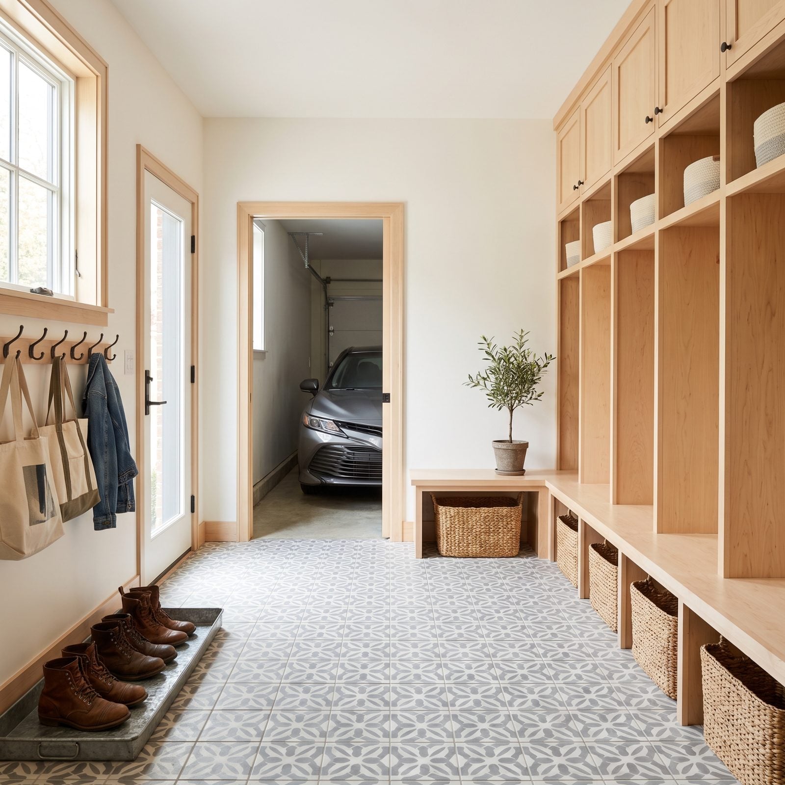 Mudrooms That Grew by Shrinking the Garage