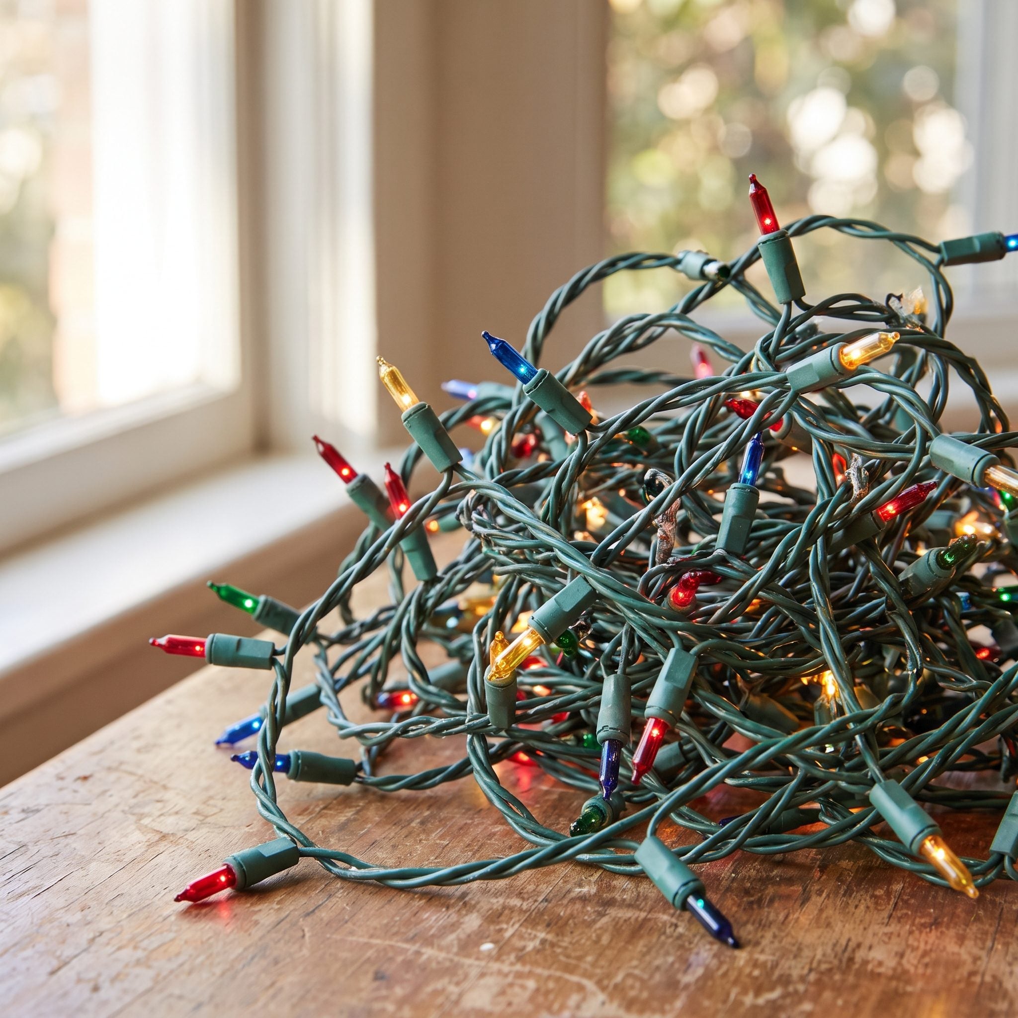 Multicolored Mini Lights Wrapped Around Every Branch