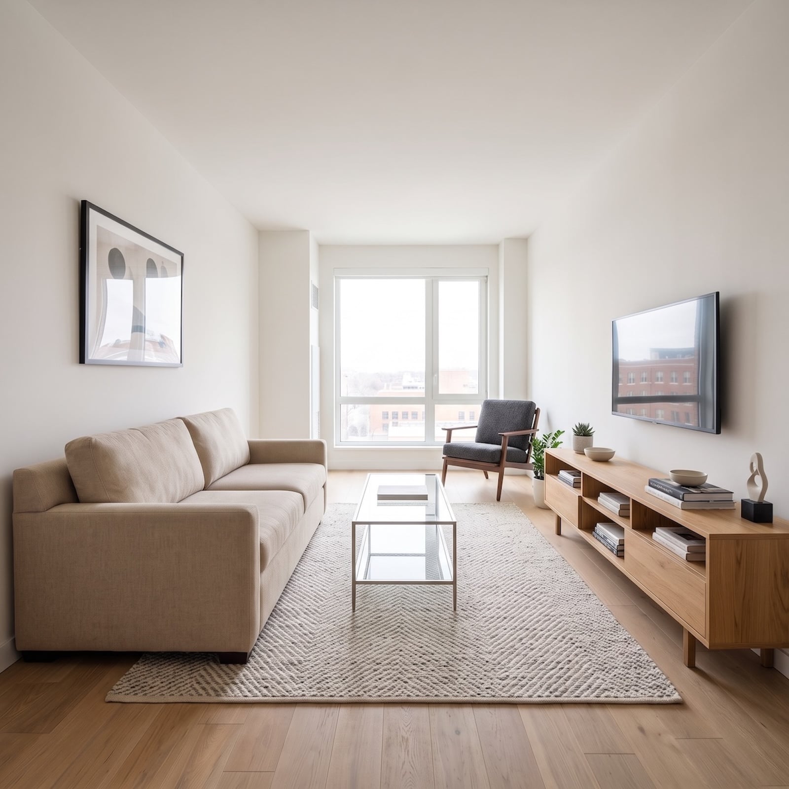 narrow living room
