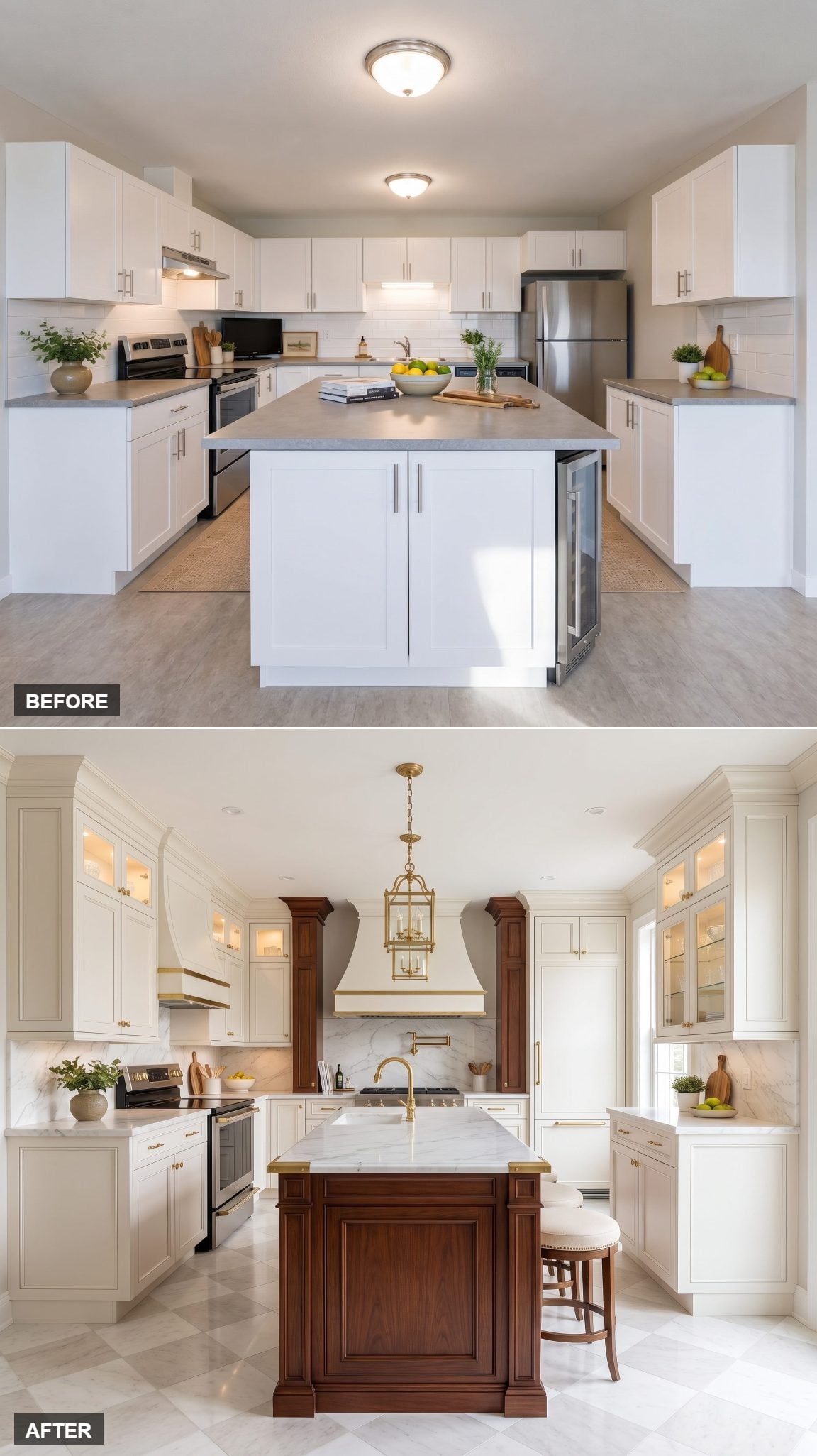 Neoclassical Restraint, Furniture-Style Island Included