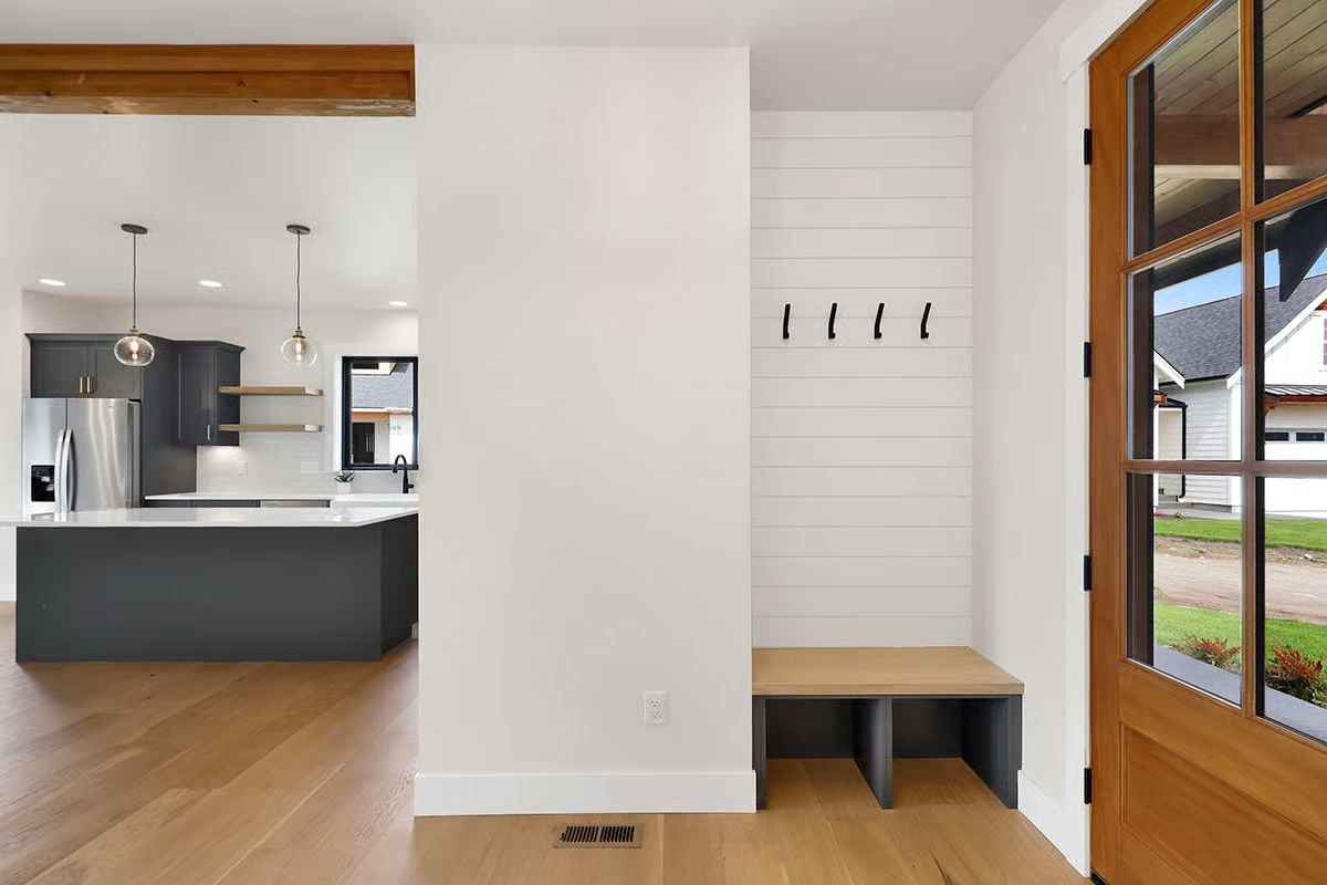 Shiplap Hooks and a Built-In Bench That Make Coming Home Feel Intentional