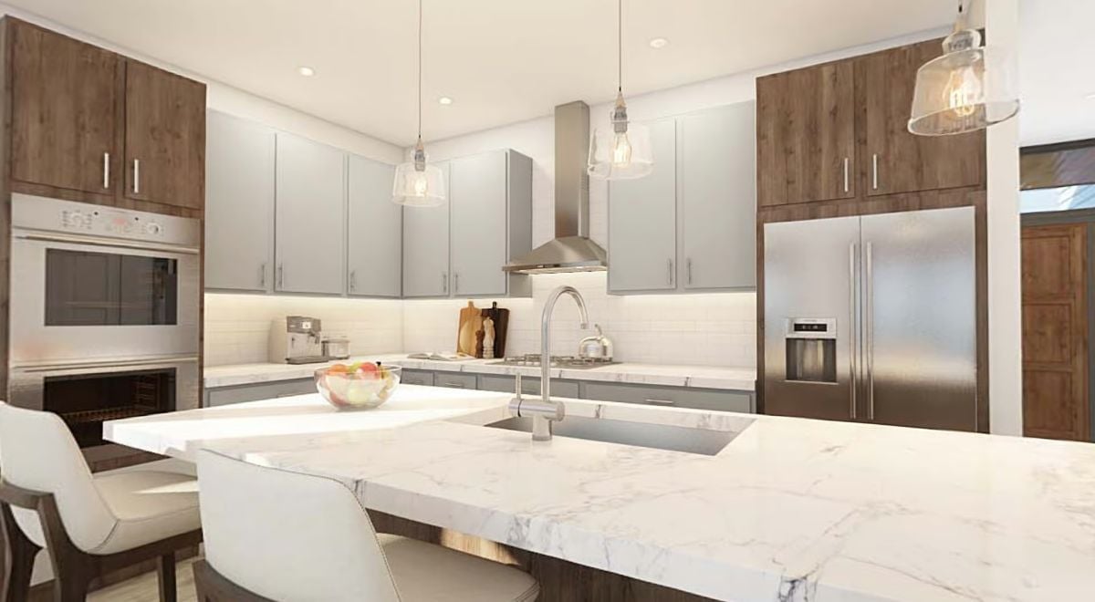 Marble Island, Pendant Glow, and Two Cabinet Finishes That Actually Work