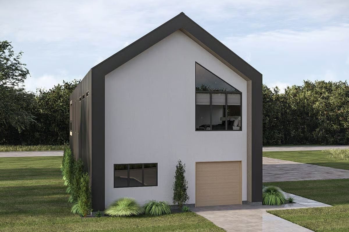 Dark Trim and a Gable Window That Pulls the Whole Facade Together